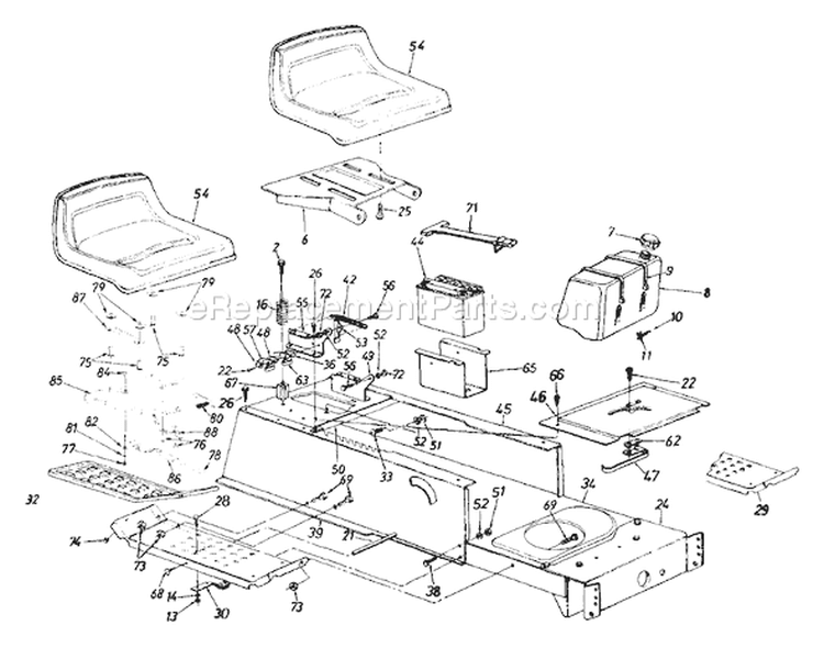 Page G Diagram and Parts List for 13BX694G401 1999 Yard Man Lawn Tractor